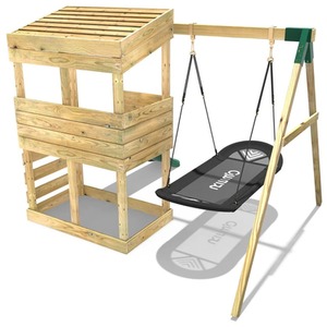 Cascades / 223cm Wooden Lookout Tower Playhouse with 6ft Slide shot 5043014