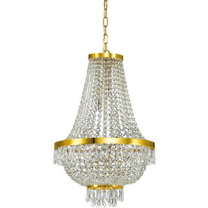 Caesar  9 Light Crystal Chandelier Gold Finish, G9