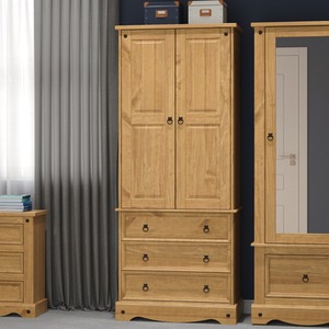 Corona Pine 2 Door Wardrobe  With 3 Drawers