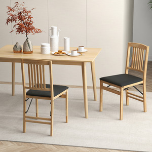 Foldable Upholstered Kitchen Chairs Set of 2