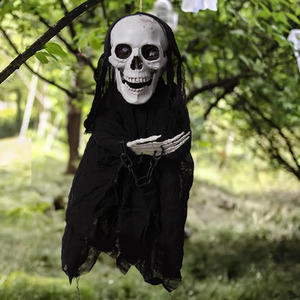 Voice-Controlled Glowing Half-Body Skeleton Halloween Decoration