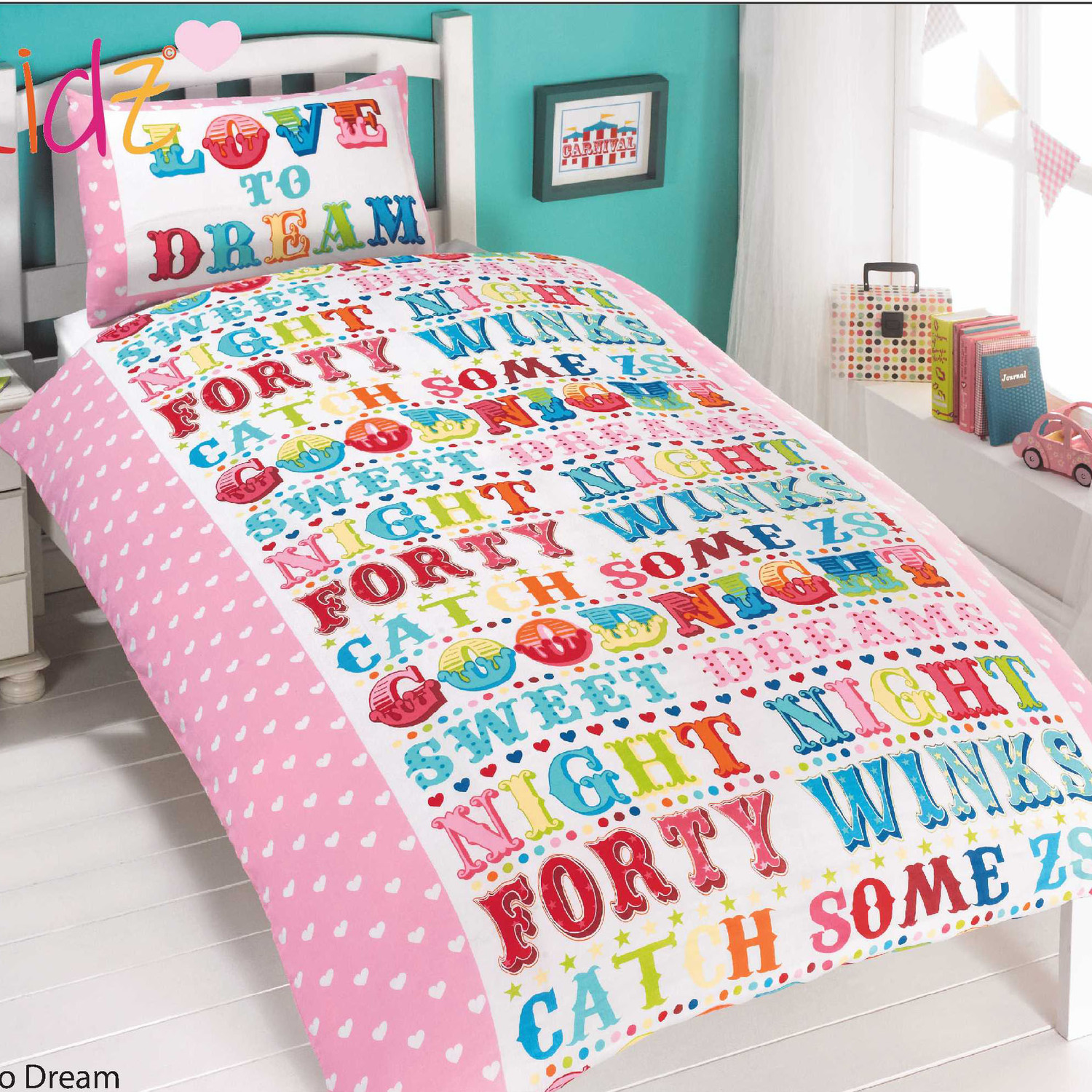 Love To Dream Polycotton Duvet Set With Pillowcase - Multicolor