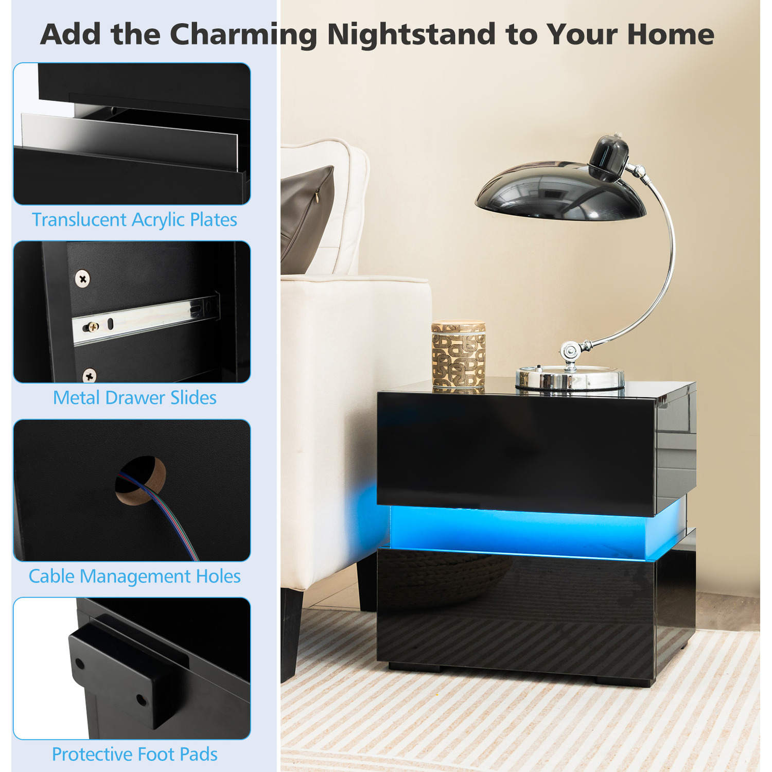 LED Bedside Table