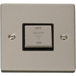 Pearl Nickel 10A 1 Gang Ingot 3 Pole Fan Isolation Switch