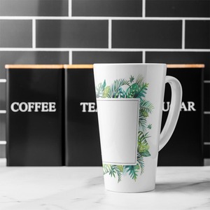 Square Botanical Border Latte Mug