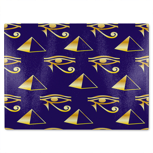 Gold Pyramid  Eye Of Horus Glass Chopping Board