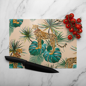 Tropical Cheetah Glass Chopping Board