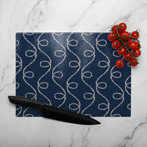 Swirled Rope Glass Chopping Board-large