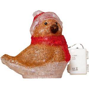 Battery Operated Light up Christmas Robin with LEDs