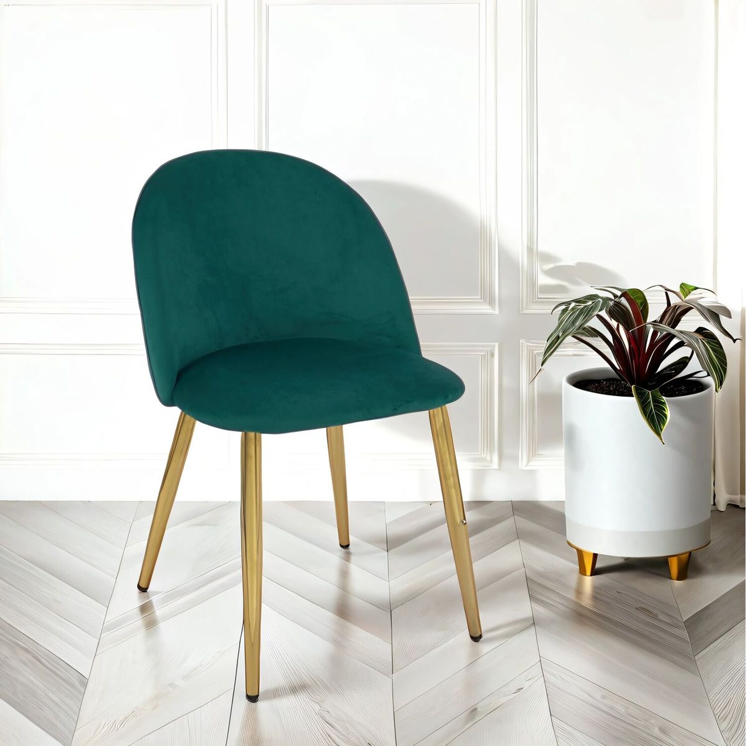 Velvoro Luxurious Velvet Dining Chair - Green 4