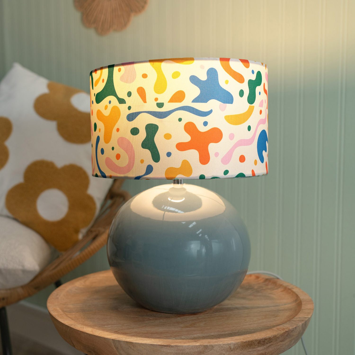 Bosco Eucalyptus Table Lamp Abstract Shade - Eucalyptus Bulb Included