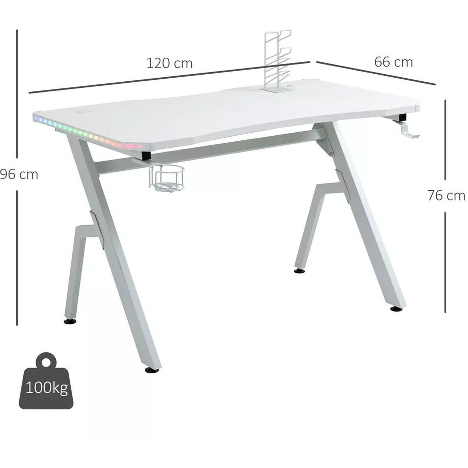 Modern Gaming Computer Desk - White