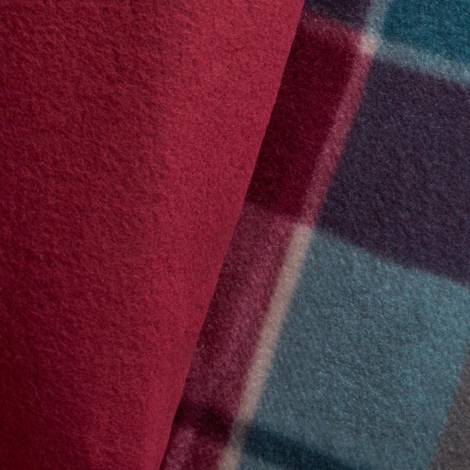 Jasper Check Fleece Duvet Set - Burgundy King