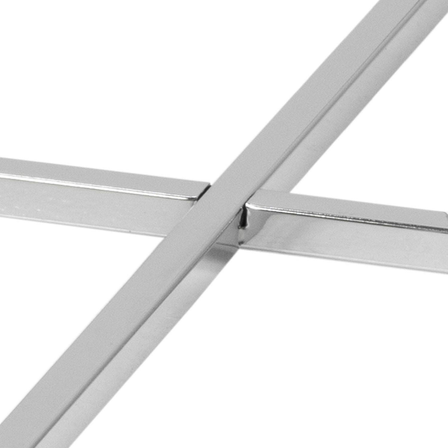 Cross Round Metal Side Table - Silver