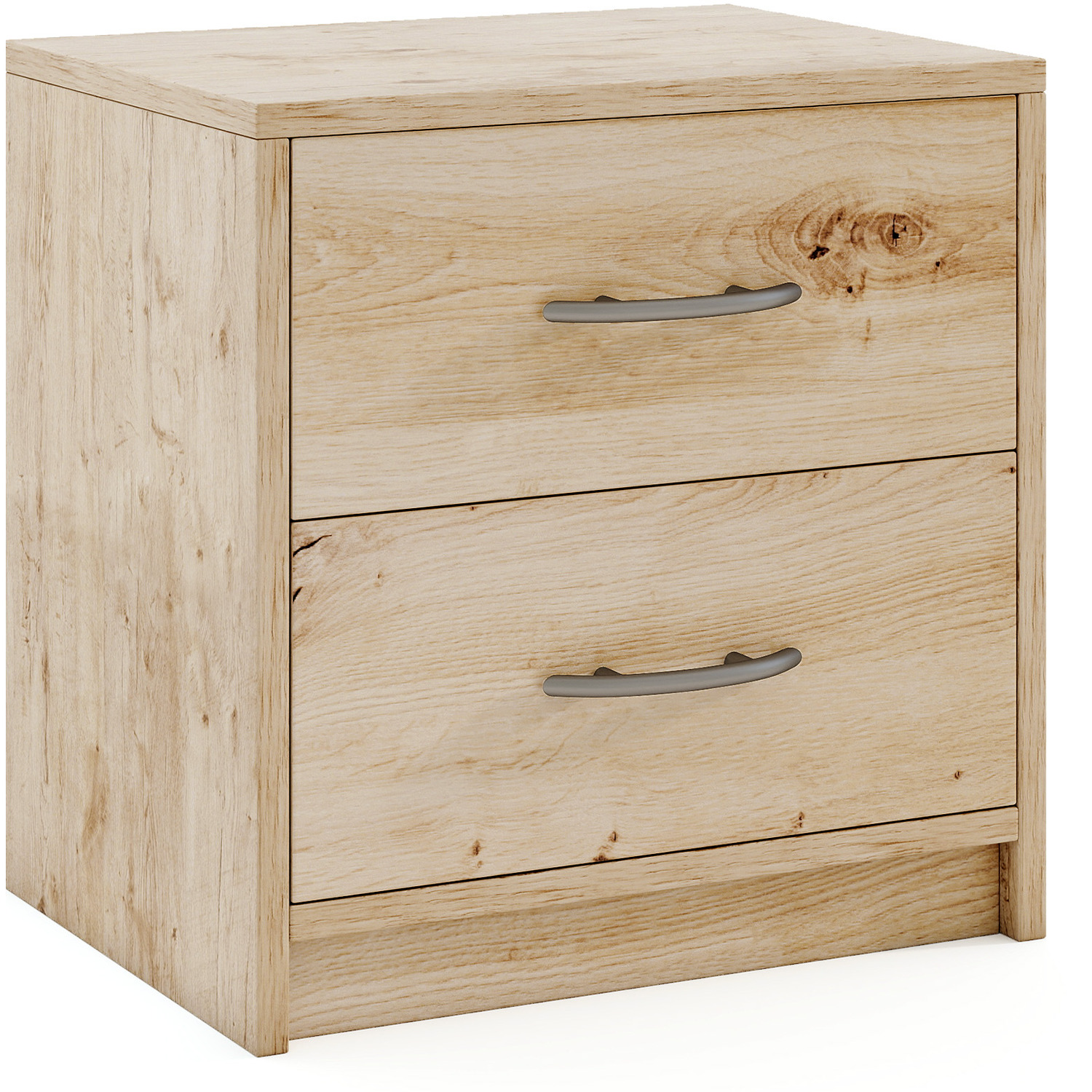 2-drawer Nightstand Modern Bedside Table - Brown