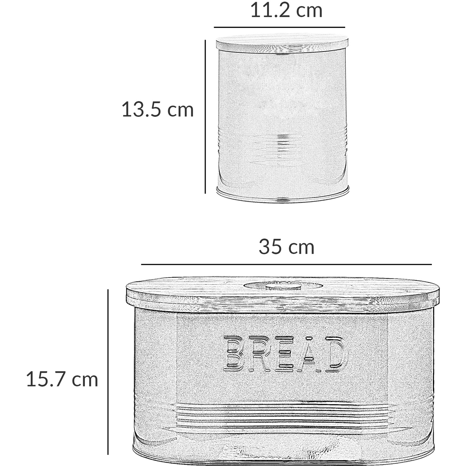 Essentials 4Pc Grey Round Storage Set