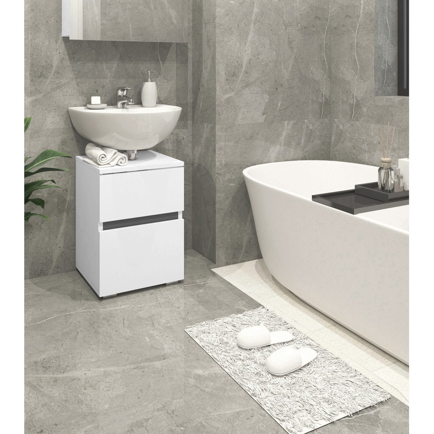 Wisla Sink Cabinet - White 40cm