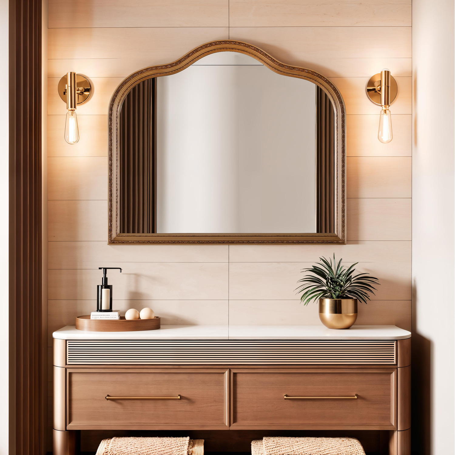 Image of Amalfi Antique Mirror with Wooden Frame&hellip;