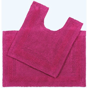 Raspberry Luxury Reversible Cotton Bath Mat Set shot 7826155