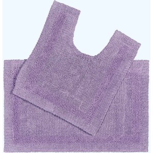 Lilac Luxury Reversible Cotton Bath Mat Set shot 7826260