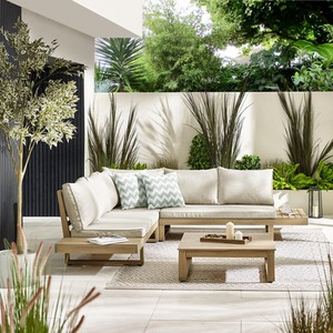 Brisa Solid Wood 5 To 6 Seat Outdoor Sofa Set