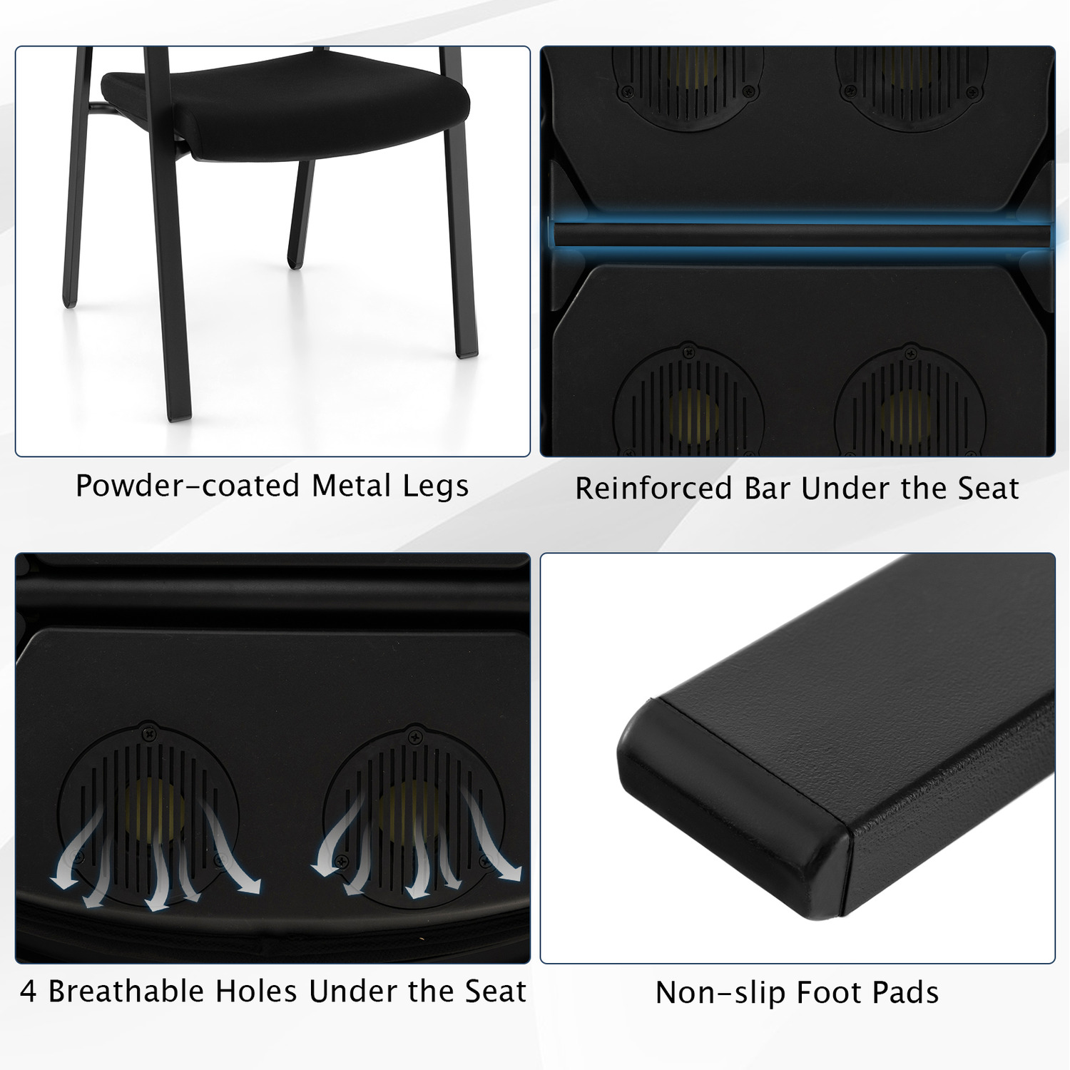 Set Of 2 Office Conference Chair - Black