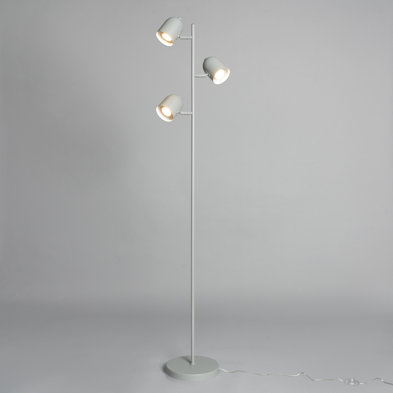 Harry 3 Light Task Light Floor Lamp - Grey