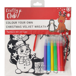 Colour Your Own Christmas Velvet Wreath
