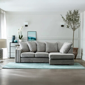 Crown Studded Fabric Corner Sofa