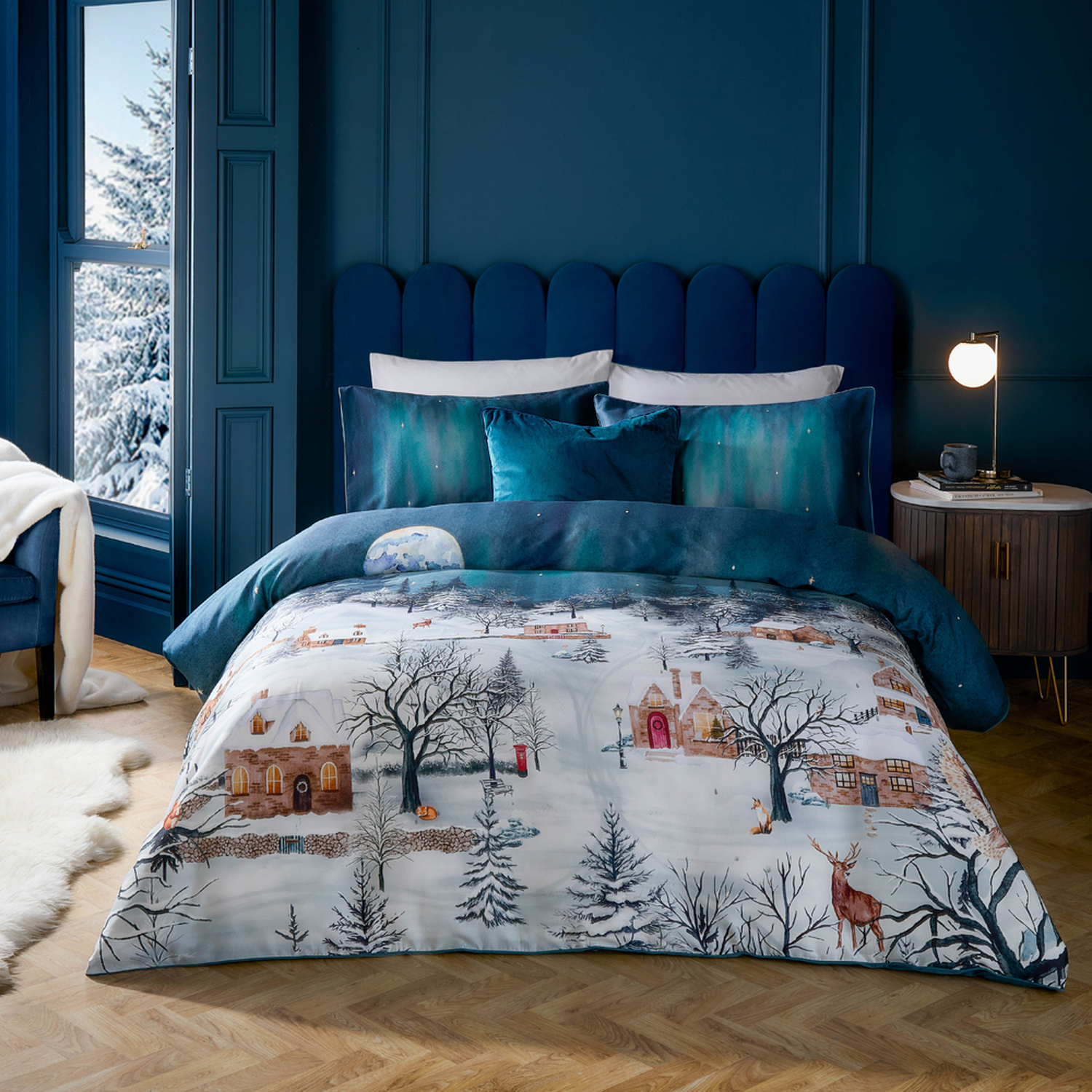 Starlight Cotton Duvet Cover Set - Midnight Blue Superking