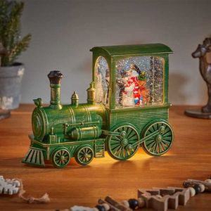 Frosty All Aboard Snow Swirling Christmas Lantern