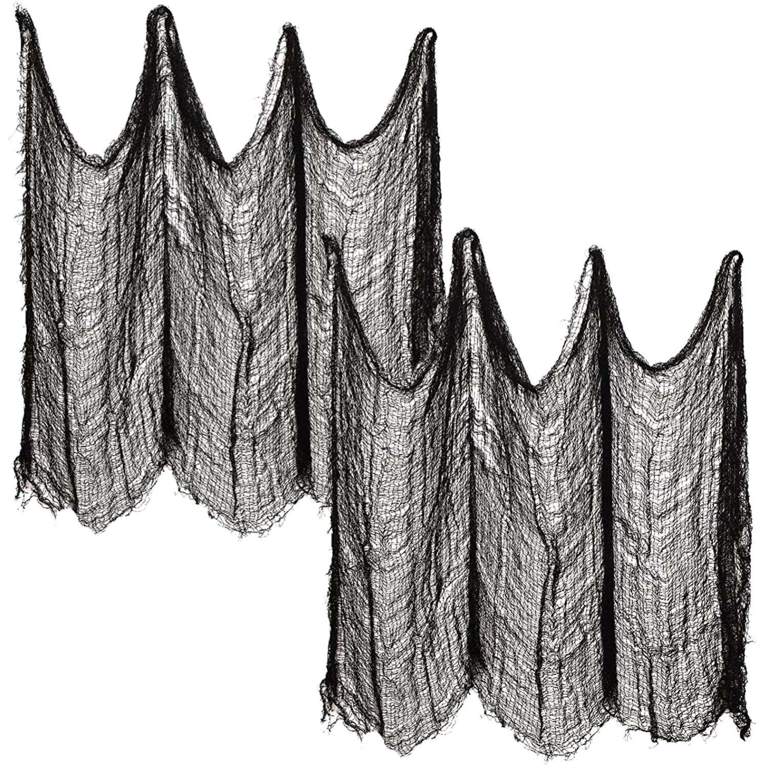 Lifeideas 2Pcs Black Creepy Halloween Gauze Decorations - Black