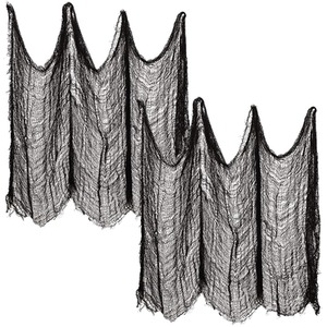 Lifeideas 2Pcs Black Creepy Halloween Gauze Decorations