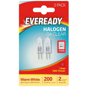 Eveready Halogen G4 Capsule Oven Safe Light Bulb 200lm 20W 2800K