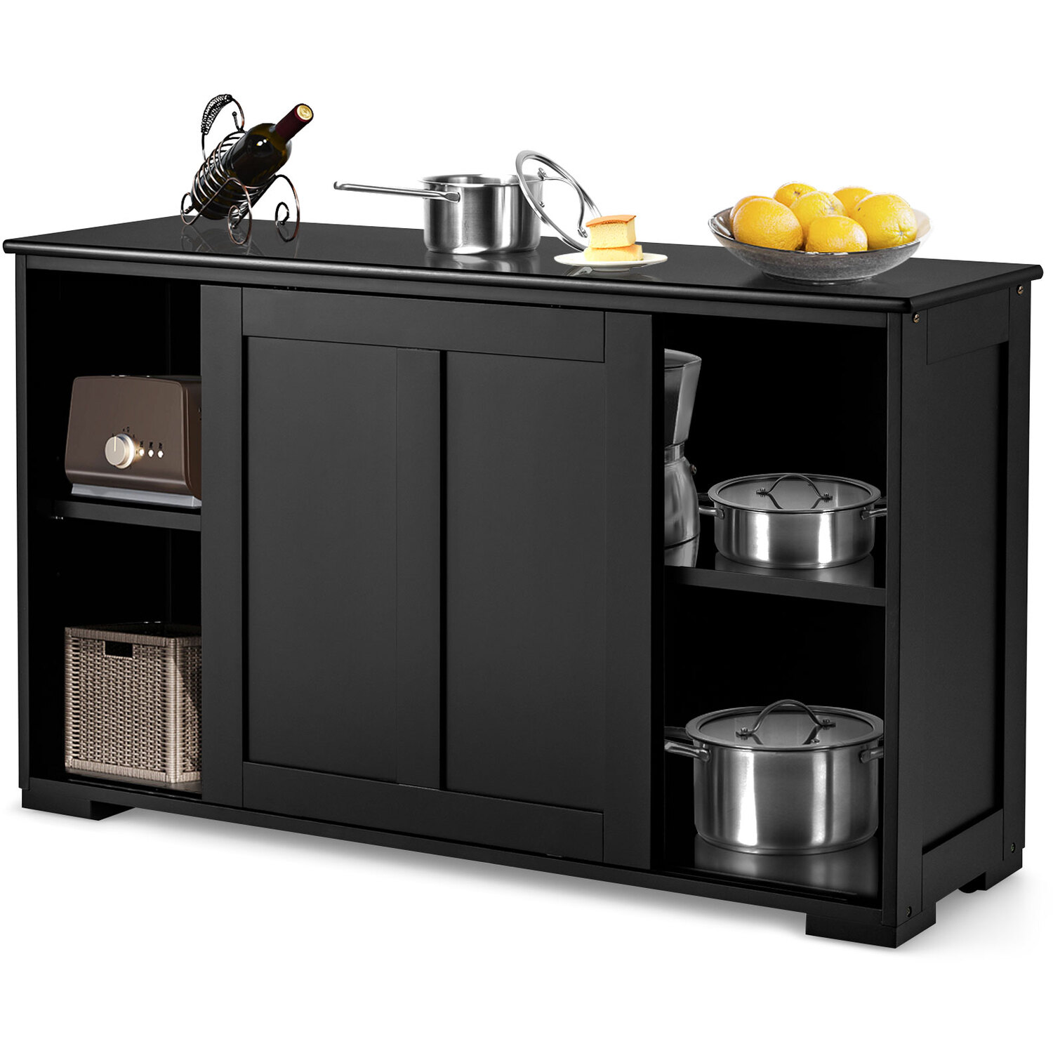 Buffet Sideboard Server Table - Black