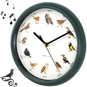 Singing Bird Wall Clock with Native Sounds 12 Species