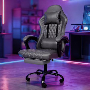 Office Gaming Recliner PU Leather Chair with Footrest