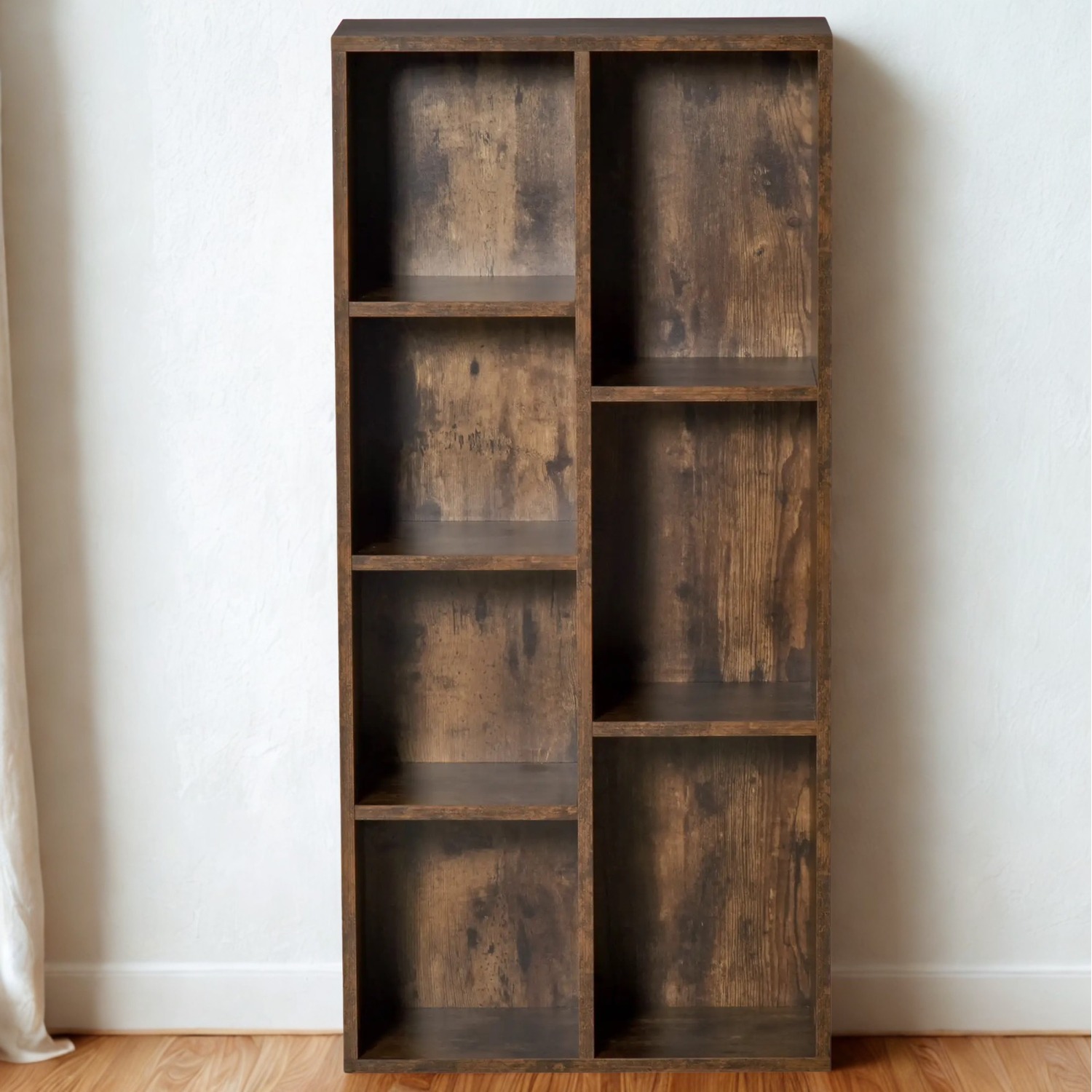7 Cube Freestanding Storage Unit Bookcase Rustic - Rustic Brown