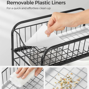 Set of 2 Cupboard Organiser with Pull-Out Baskets
