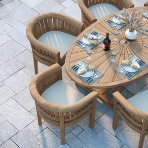 Beaulieu Teak Garden Dining Table and 6 Seat Chair Set