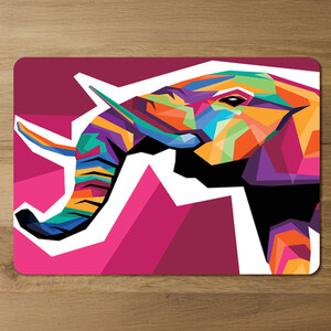 Colorful illustration of Elephant head in WPAP style Designer Placemat Set