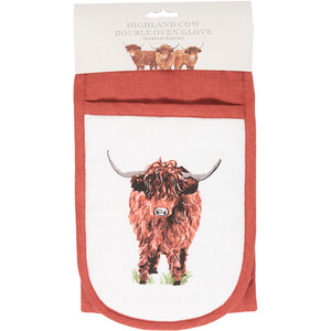 Highland Cow Design Double Oven Glove