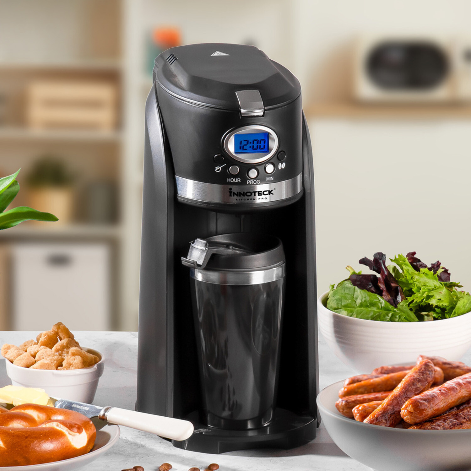 Innoteck Digital 2 in 1 Bean To Mug Coffee Maker