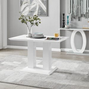 Imperia 4 Modern White High Gloss Dining Table