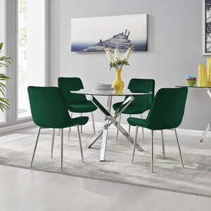 Selina Dining Table with Four Pesaro Silver Leg Chairs