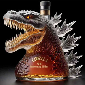 Godzilla-Shaped Whiskey Bottle