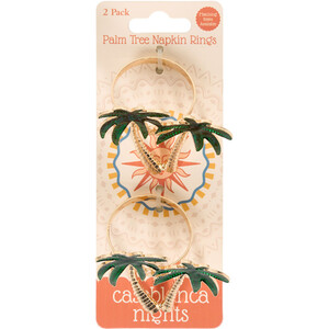 Pack of 2 Palm Tree Napkin Rings