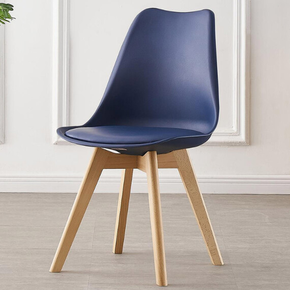 Single Lorenzo Retro Plastic Dining Chair with Padded Seat Dining Room Chairs