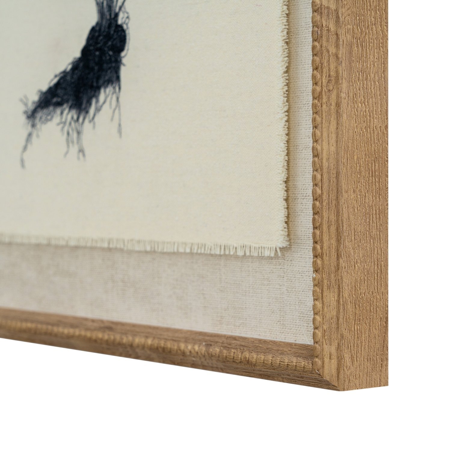 Flora Fauna Spleenwort Fern Beaded Frame Wall Art - Brown