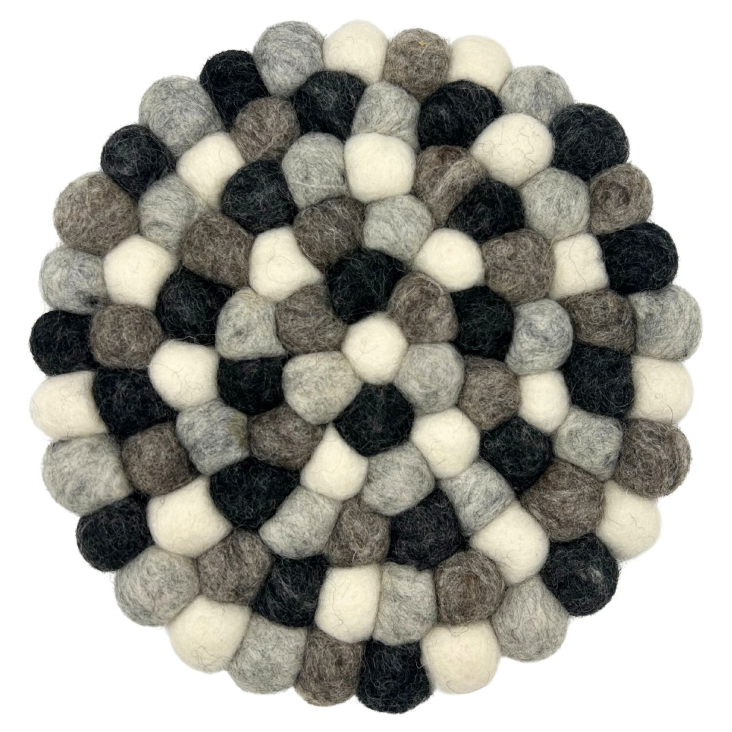 Image of Multi Grey Felt Ball Round Placemat&hellip;